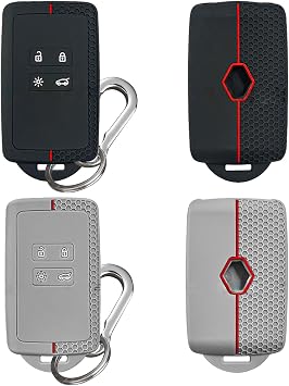 FunnAura 2 Set Silicone Car Key Card Cover for Renault Clio Captur Megane