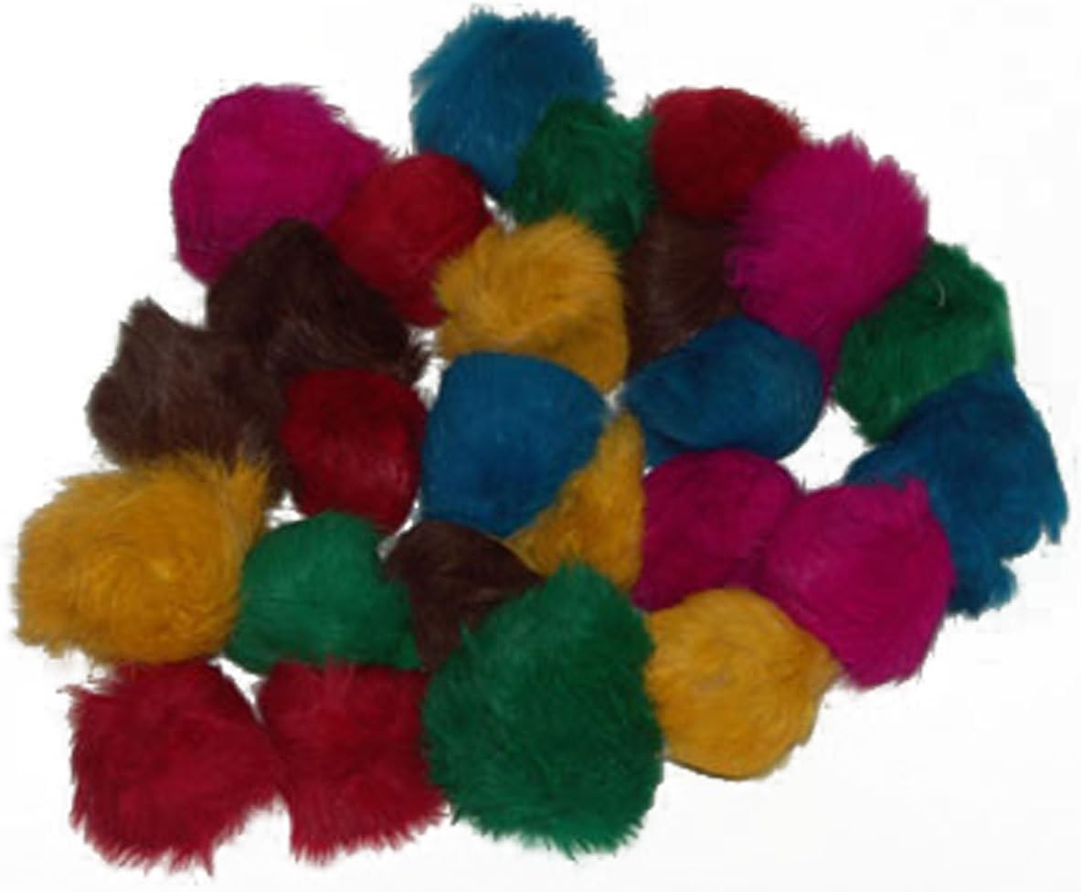 24 Assorted Bat Around Fur Balls (2-2.5 inches Each) - Cat Toys