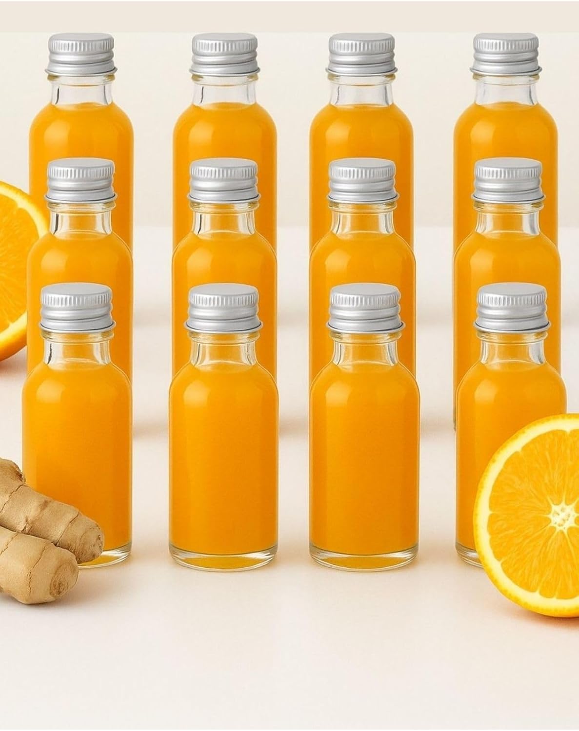 12 Adet Şeffaf Cam Shot Şişesi Sızdırmaz Gümüş Metal Kapaklı Kolonya Koku Süs Çok Amaçlı Şişe 30ml