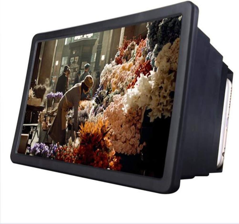 3D Screen Magnifier Portable 8 Inch Cell Phone Hd Movie Video Enlarged Amplifier Stand Holder for iPhone 7/7 Plus/6/6s/6 Plus/6s Plus and All Other Smart Phones (Black)