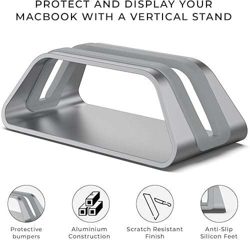 Miniatura 2 de HumanCentric Soporte vertical de aluminio para escritorio para MacBook, MacBook Pro, MacBook Air, gris espacial