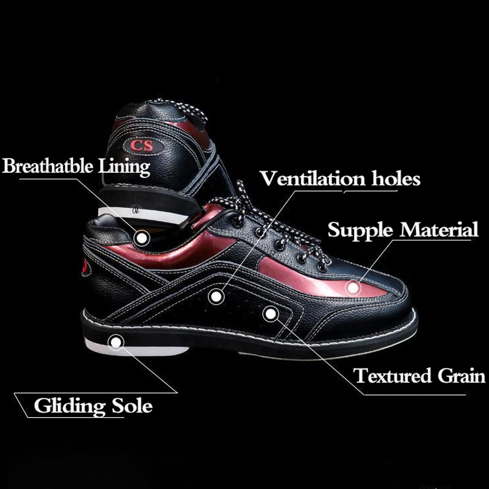 Sport Scarpe da Bowling,Scarpe da Bowling Uomo,Scarpe da Bowling Donna,Scarpe da Bowling da Giardino,Leggere Antiscivolo,vestibilità Comoda,per hobbisti e Appassionati Occasionali