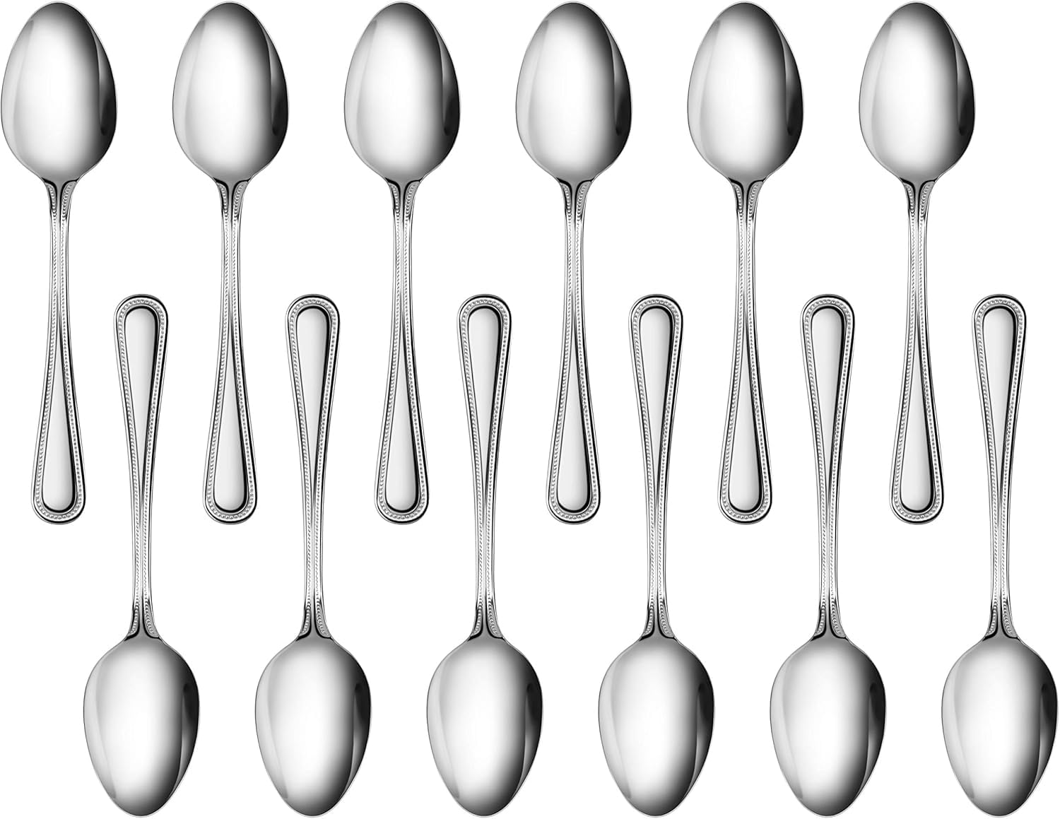 New Star Foodservice 1029420 - Set di 12 cucchiaini da pranzo in acciaio inox 18/0