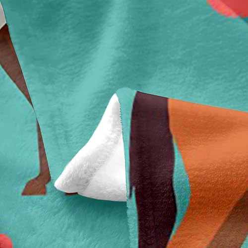 Miniatura 3 de Manta con diseño de caballos occidentales de 40 x 50 pulgadas para adultos, color azul turquesa, linda manta de forro polar con animales salvajes