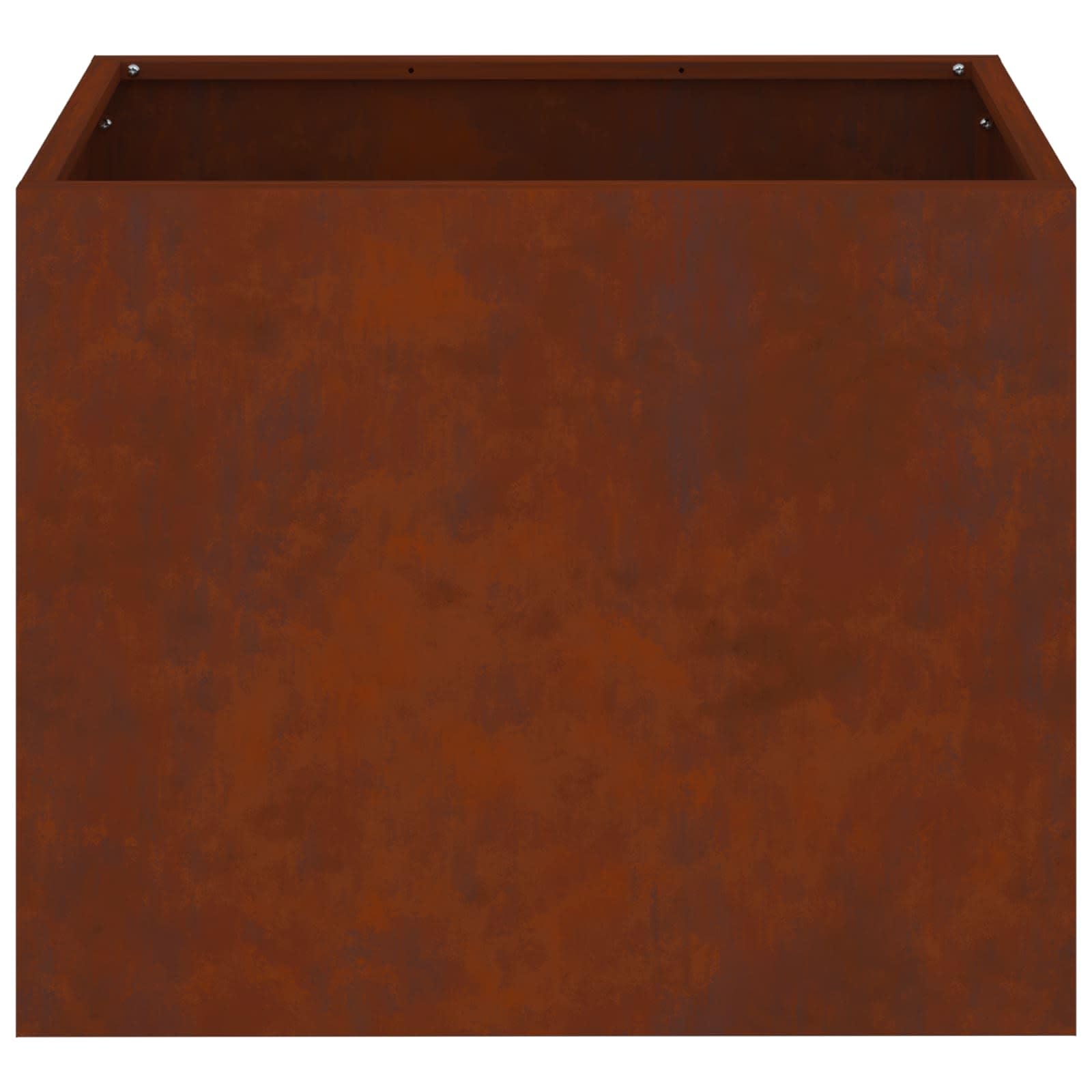Cache-Pot de Jardin en Acier patiné 50 x 32 x 40 cm, bac Contenant Plante pour Balcon terrasse extérieur, jardinière Robuste avec Drainage, Support idéal pour Fleurs succulentes
