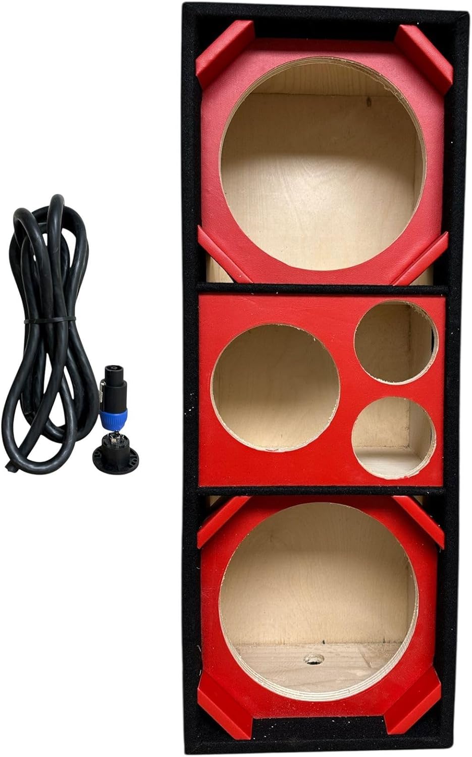 10" Brazilian Style Chuchera Speaker Box for Two 10" Speakers & 1 Driver Two Tweeters Vented Enclosure for Car (Orange)