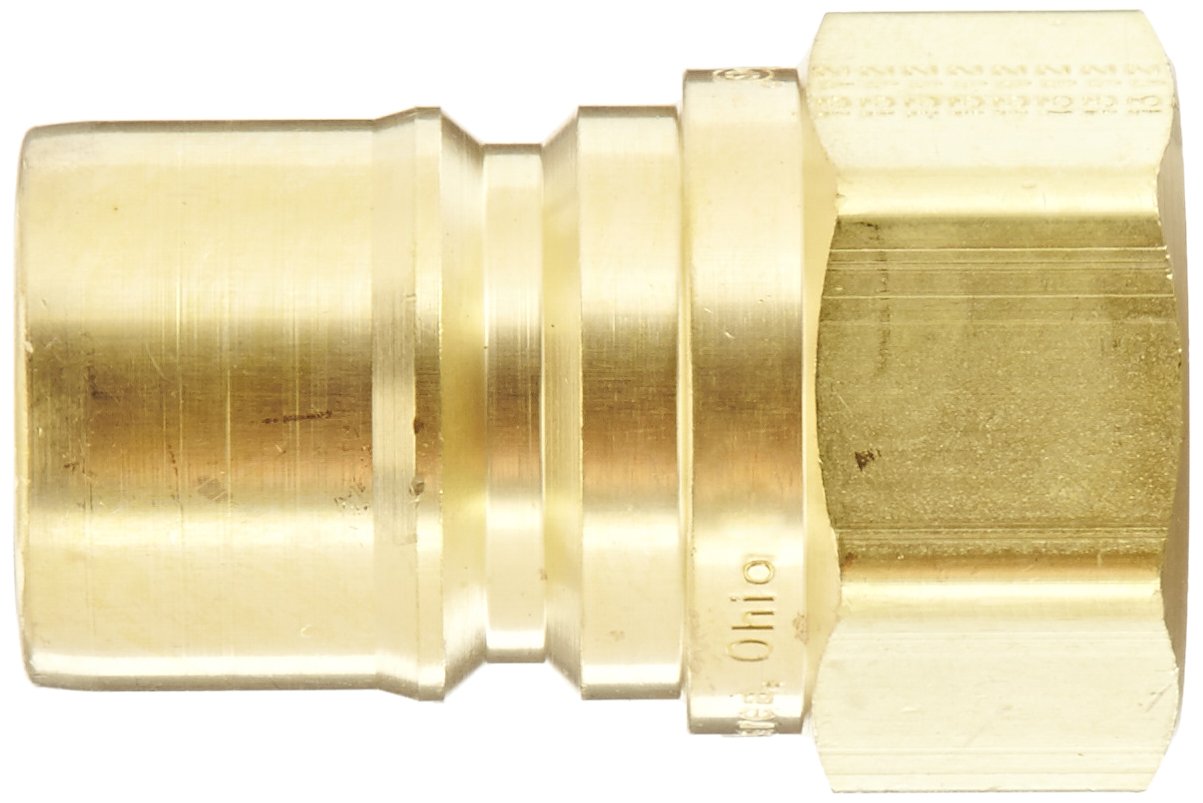 Eaton Hansen 100512 Brass Gas Mate Series, Coupler Plug, 1" Body Size x 1" NPT Male