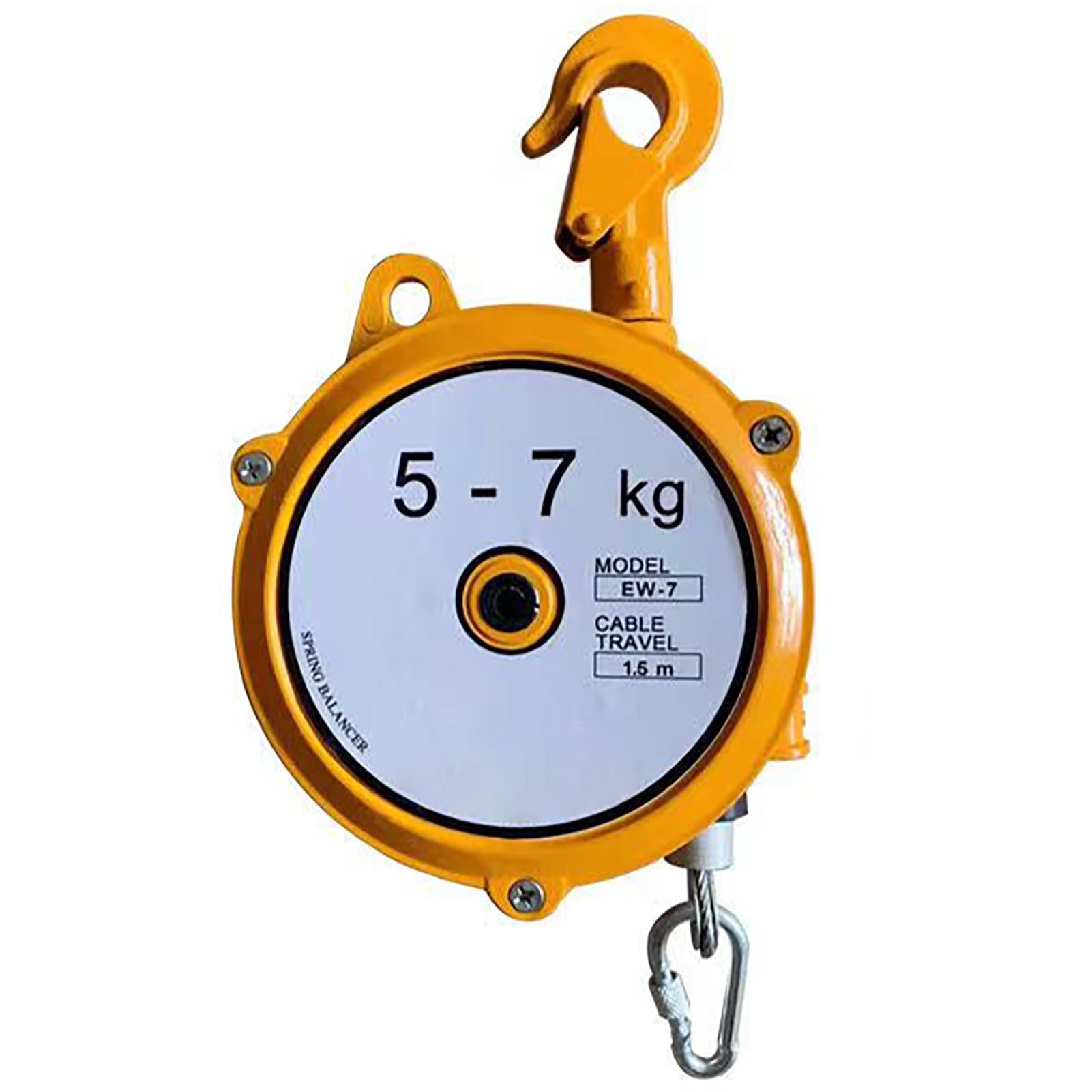 WEKONUMEX Retractable Spring Balancer, Spring Balancer 1.5m Retractable Hanging Holder 1-80kg Heavy Duty Steel For Workshop(5-7kg)