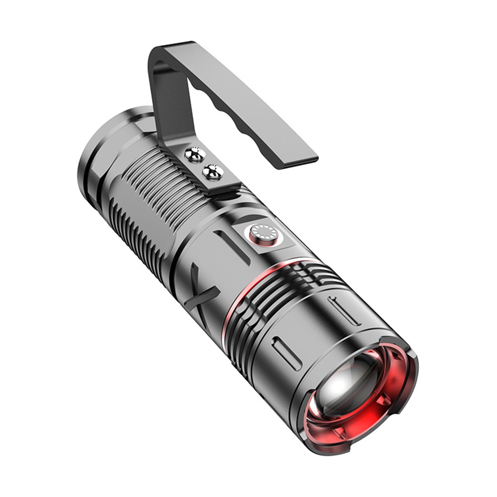 Limtula Portable Camping Flashlight with Checking Beam Aluminum Body Adjustable Front Lens & Type-C Charging for Backpack Inspection Flashlight