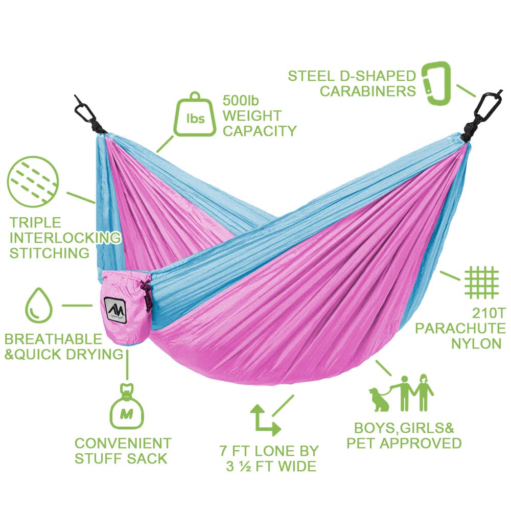 ayamaya Kids Camping Hammock, Small Outdoor Hammock Gifts for Children Girls Boys, Ultralight Kids Camping Gear with Tree Strap & Carabiners,Sling Swing Hammock for Indoor/Outdoor Use