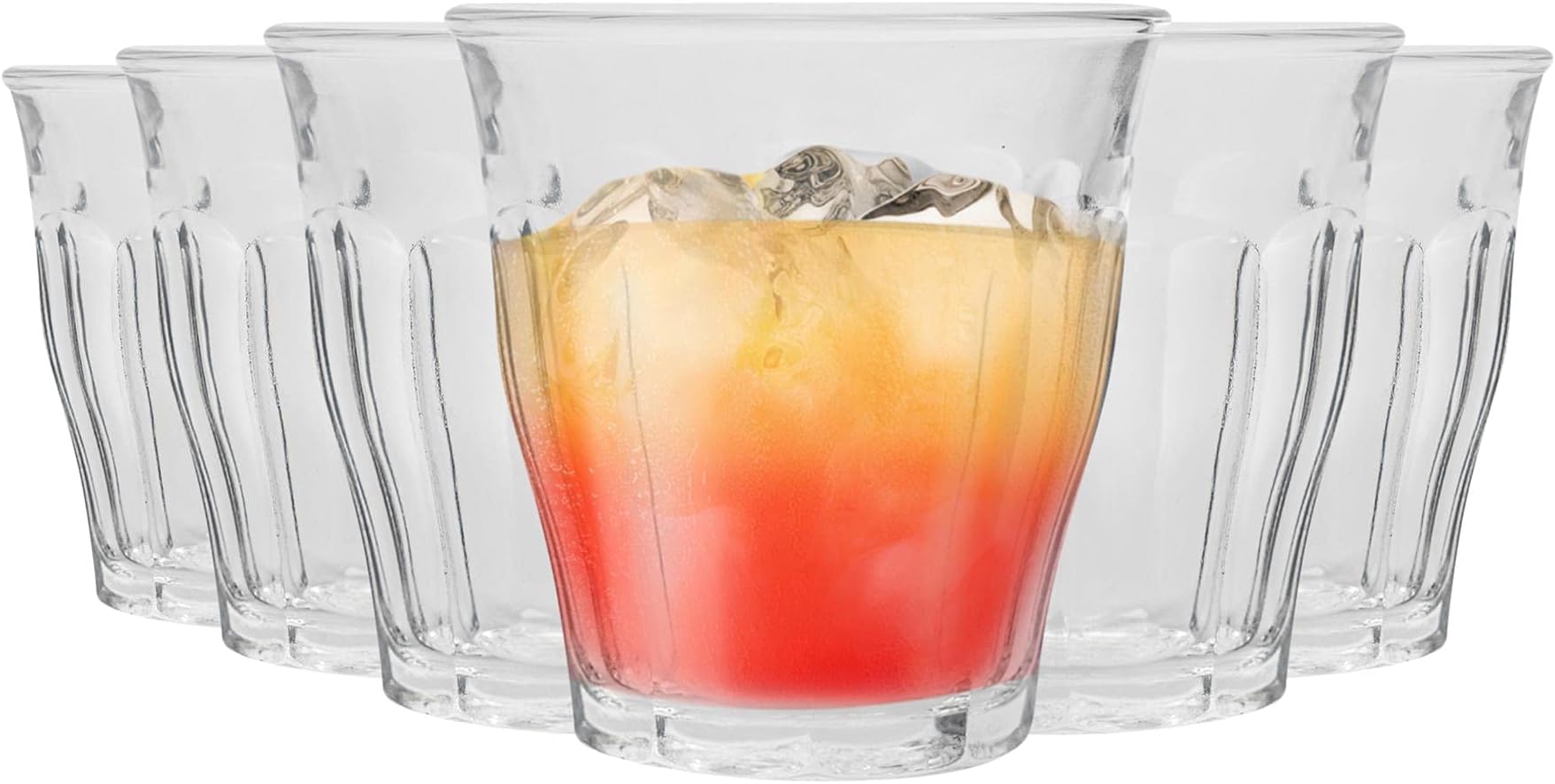 Picardie Drinking Glasses - 250ml Tumblers for Water, Juice - Clear - Pack of 12