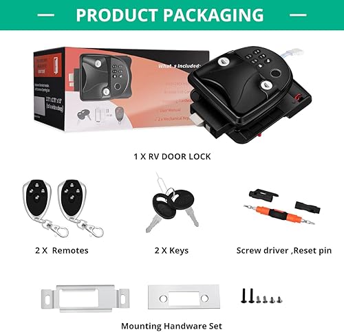 Miniatura 7 de KROAK Cerradura de puerta de entrada sin llave de huella dactilar para RV, flexibilidad 3 en 1, desbloqueo de aleación de zinc con 2 controles