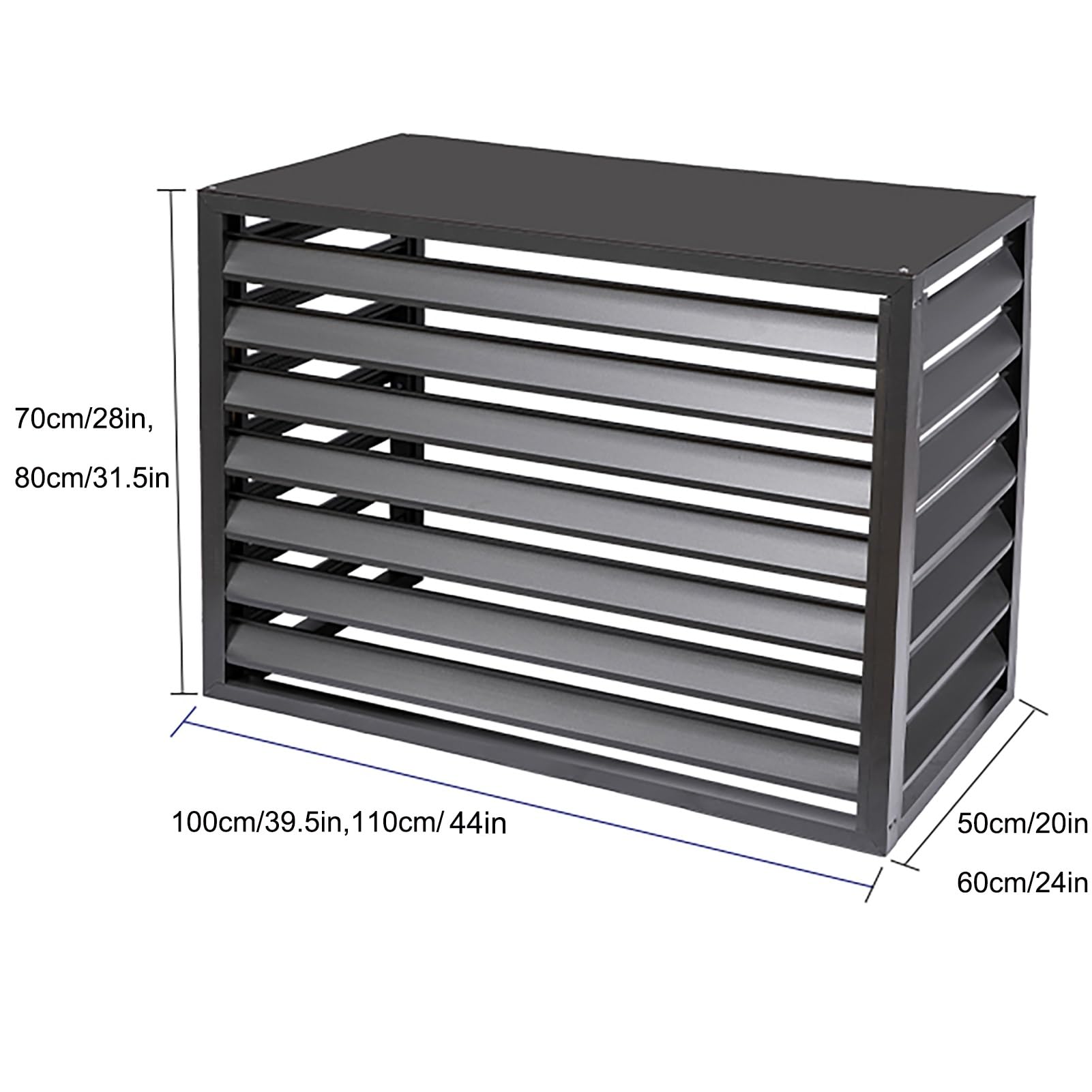 Copri Condizionatore Da Esterno Alluminio, Condizionatore esterno multifunzionale in alluminio, per unità esterne, Copertura per condizionatore e pompa di calore(White,100*50*70cm/39.5*20*28in)
