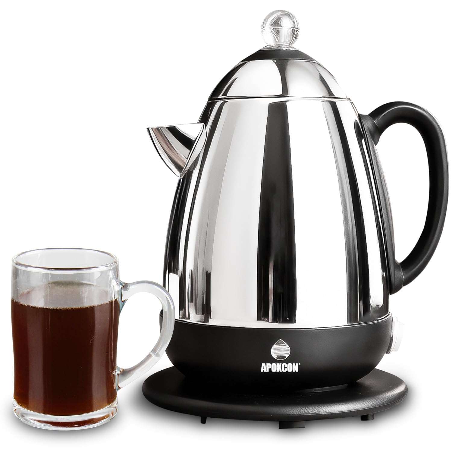 APOXCON Electric Coffee Percolator Stainless Steel - 10 Cup