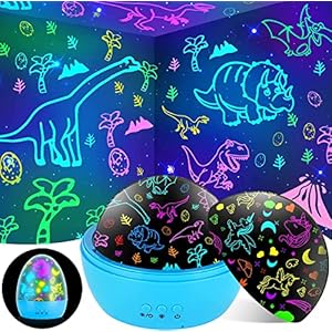 Kizmyee Dinosaur Toys, Dinosaur Projector Light for Kids, 2 in 1 Unicorn Projector Night Light , Xmas Stocking Fillers…