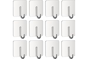 12-Pack Stainless Steel Heavy Duty Adhesive Towel Hooks