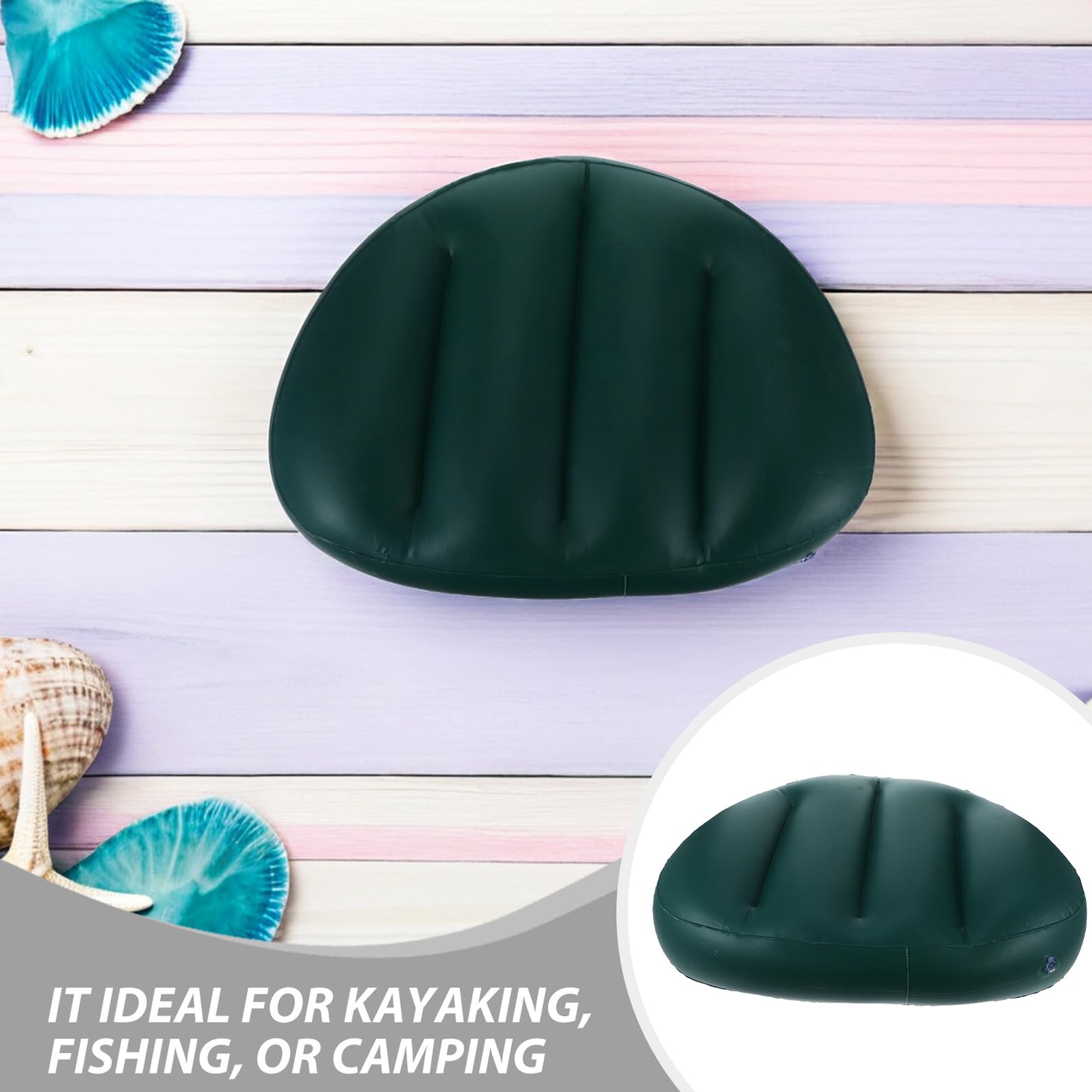 ORFOFE 5 Stück Pack Aufblasbare Kajak Sitzkissen aus PVC Faltbar Schnell Aufblasbar für Angelboote Kanus und Outdoor Wassersport Dunkelgrün