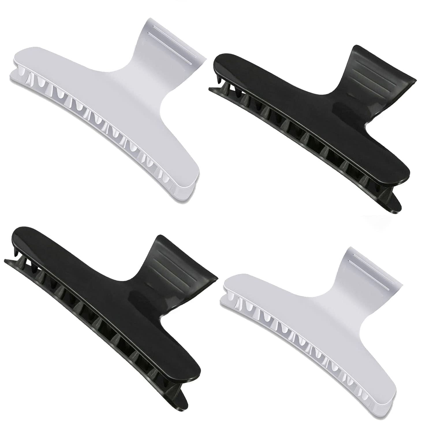 AKH® 4 butterfly hair Clips, Black and white, 1 count (Pack of 4)