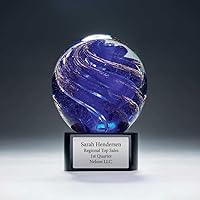 Vista 2 de Baudville Trofeo de lágrima de cristal grabado