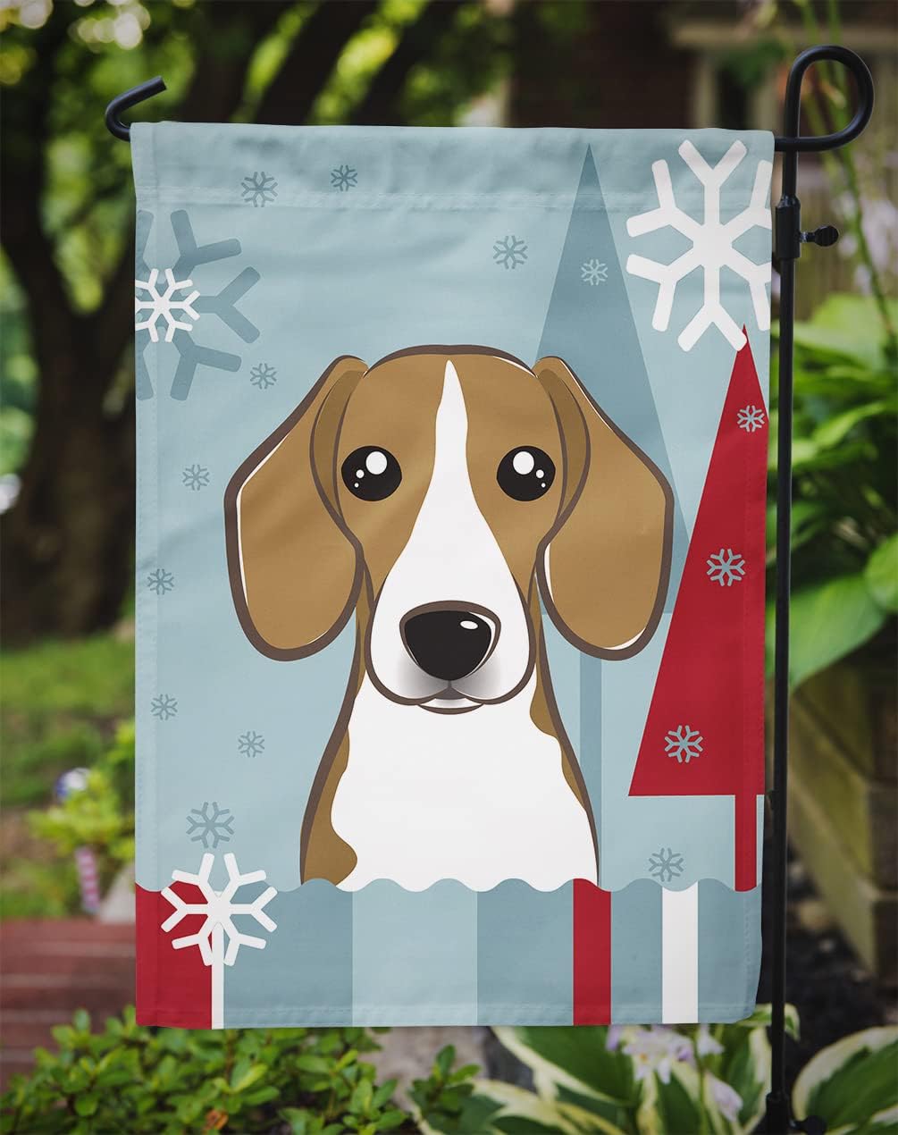 Caroline's Treasures BB1735GF Winter Holiday Beagle Garden Flag Mailbox Flag Decorative Yard Flag Banner Outside Patio Artwork Yard Flower Beds, Garden Size, Multicolor