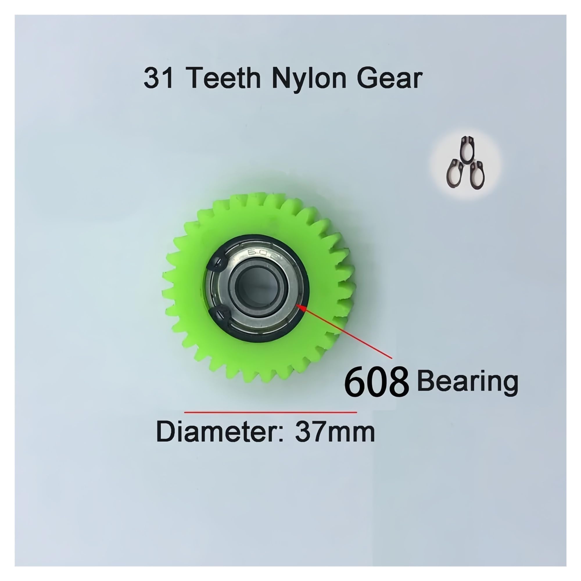 Generisch 3 Stück 27T 28T 31T 36 Zahn Nylon-Zahnräder for Elektroautos mit Lithium-Ionen-Akku, geeignet for Klappautos und Elektrofahrräder.(36T Steel Gear)