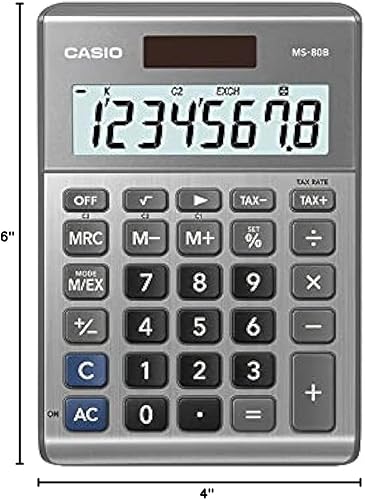 Vista 2 de Casio MS-80B Standard Function Desktop Calculator Silver