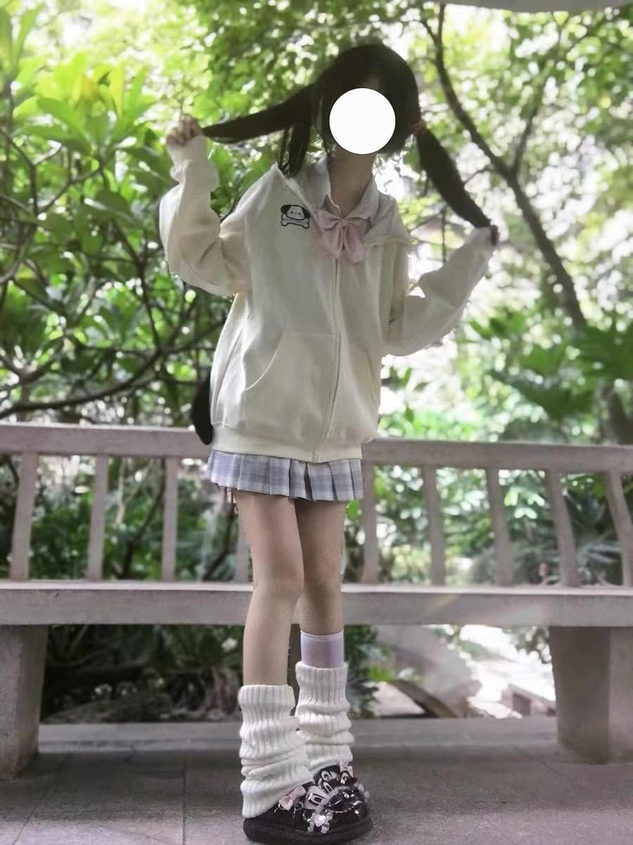 Kawaii Hoodie Zipper Harajuku Puppy Long Ear Casual Loose Hooded Sweatshirt Cutecore Y2k Graphic Pullovers - Image 6