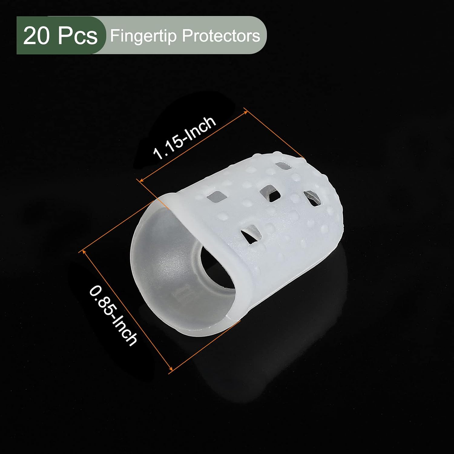 YOKIVE 20 Pcs Fingertip Protector Silicone Fingertip Covers | Protect Fingers, Great for Playing Guitar, Sewing, Cutting (Transparent, 29mm/1.15-inch)