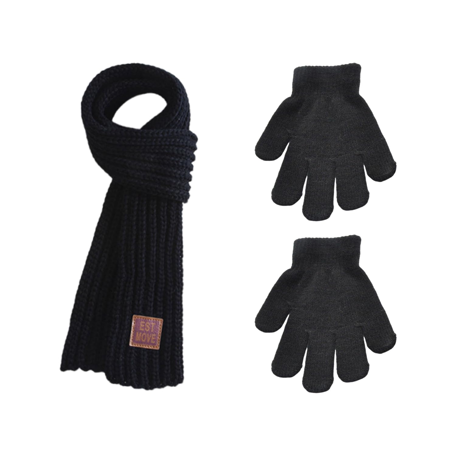 1 Bufanda Para Niños Y 1 Par De Guantes Abrigados, Bufanda Abrigada Para Niños, Bufanda De Punto Suave, Guantes De Punto, Guantes De Invierno