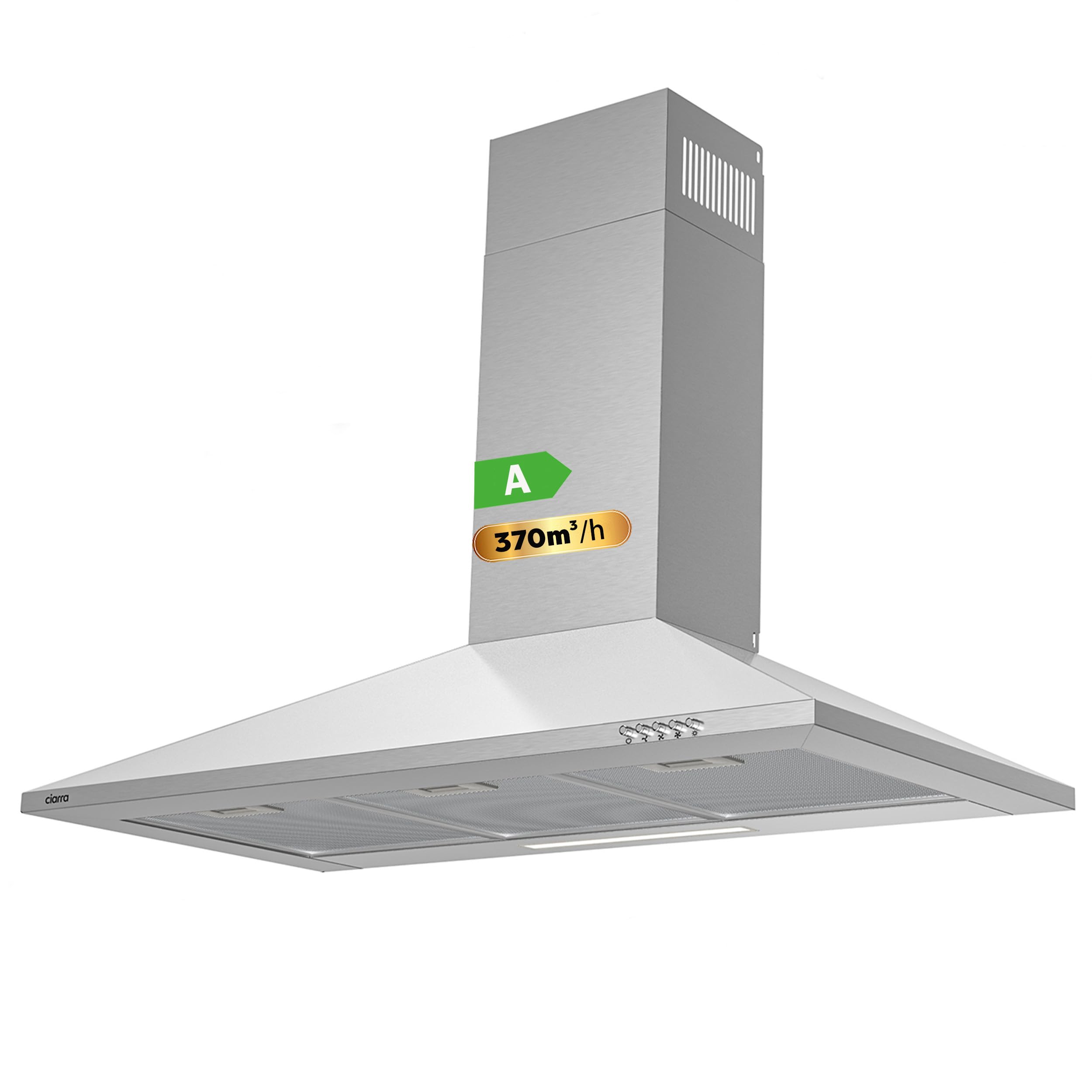 CIARRA CAS6201A Cooker Hood 60cm Stainless Steel Chimney Range Hood 600mm Recirculating Duct Kitchen Ventilation Extractor Fan — view 10