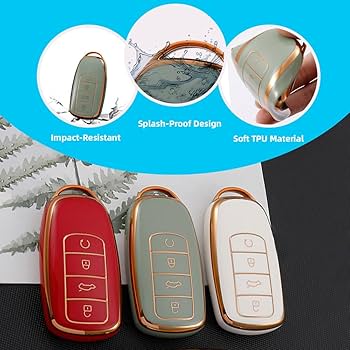 ATFIGII Key Fob Cover Compatible With Chery Omoda 5 Tiggo 7 Tiggo 8 Tiggo 8 Pro For Jaecoo 7 Key Holder TPU Key Protector Bling Keychain, B Silver, Smart Key 4 Buttons