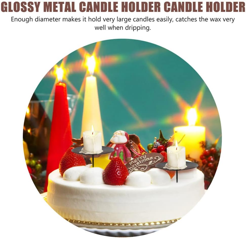 Cabilock Iron Candle Holder Set 12Pcs 3.14X3.14X2.75In Metal Candle Fixators for Pillar and Tealight Candles Household Decorative Stands for Weddings Birthdays Holiday Use