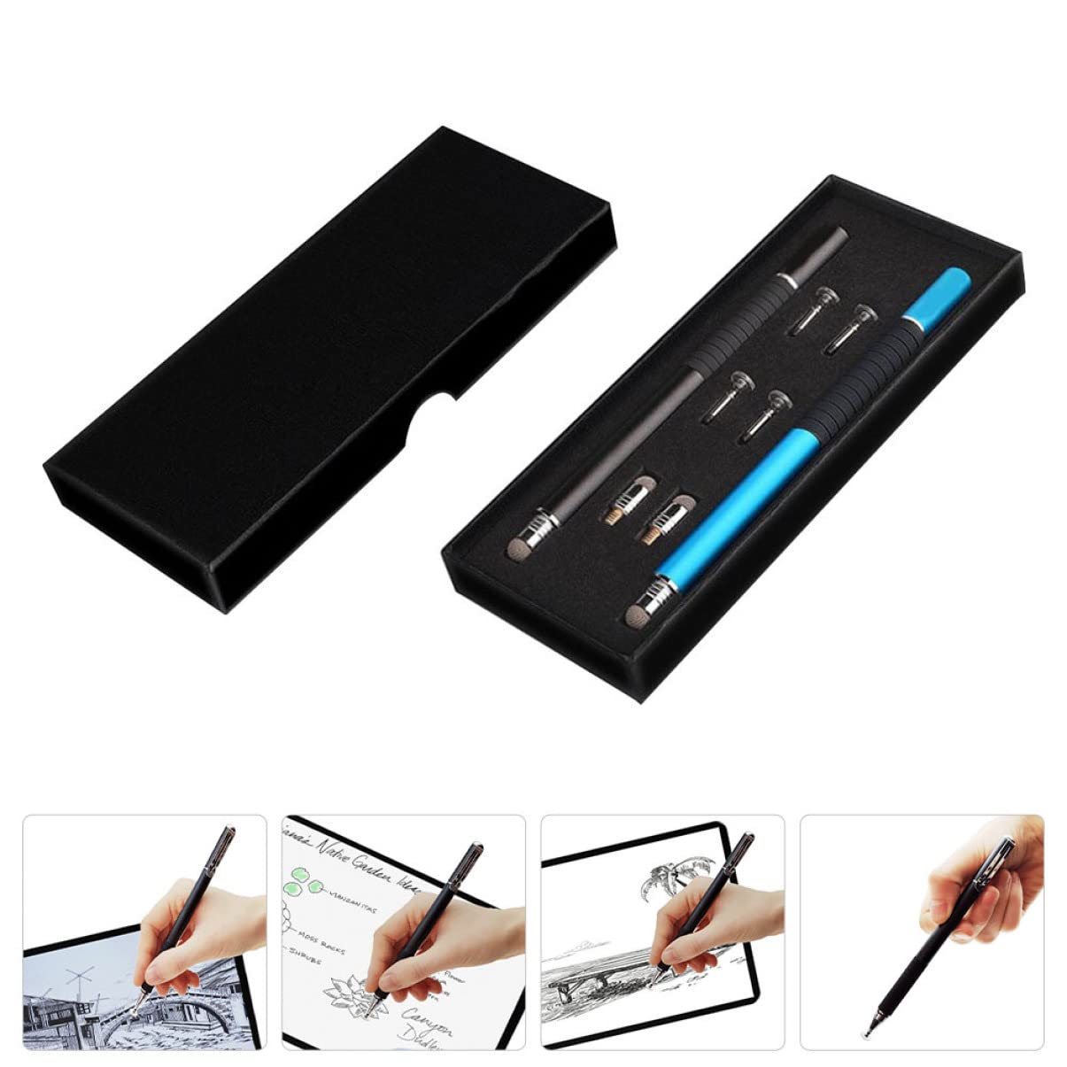 Housoutil 2 Set Penna Di Tocco Penna Stilo Per Touch Screen Matita Stilo Touch Screen Stilo Stilo Schermo Touch Screen Penna Stilo Multi-Funzionale Stilo Tablet Metallo