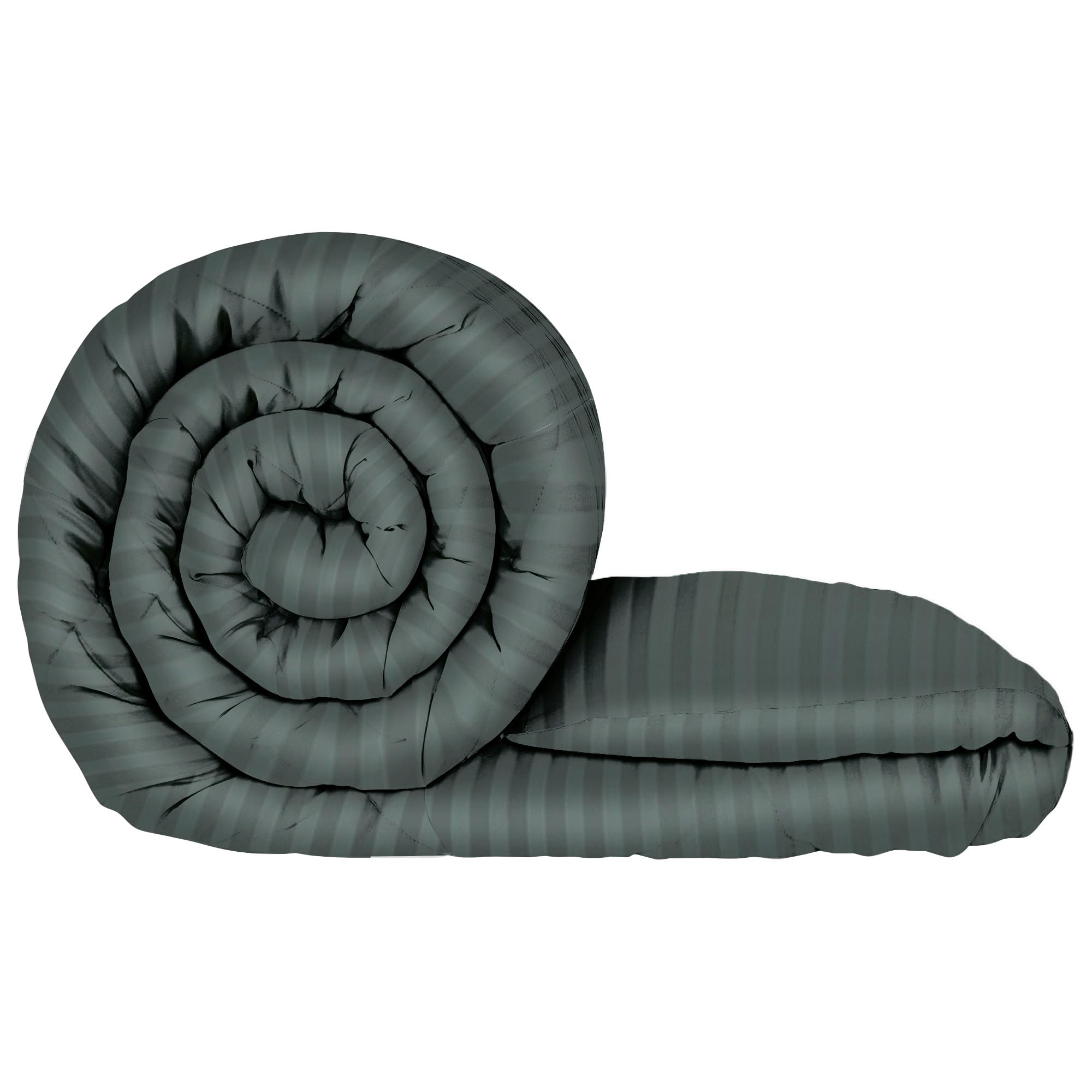 Story@Home Single Bed Comforter Blankets for Winter |Reversible Microfiber Comforter Single Bed | 180GSM 150x225 cm | Dark Grey & Stripes Pattern | AC Blanket Single Bed | Dohar | Quilt | Duvet-image-48