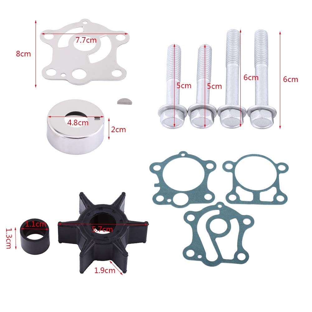 Qiilu Kit de pompe à eau pour réparations, réparations de pompes à eau Réparation des kits d'eau pour 40 50 Fuoribordo 1984-1994 (6H4-W0078-00-00)