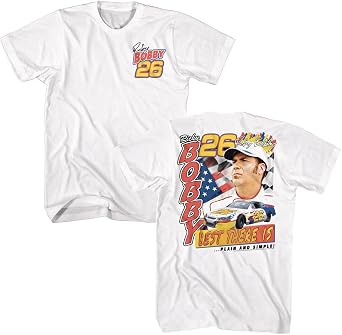 American Classics Ricky Bobby Talladega Nights Graphic T Shirt White | Officially Licensed Talladega Nights, Designed and Printed in the USA, Front & Back Graphic Tee, Regular Fit, Crewneck