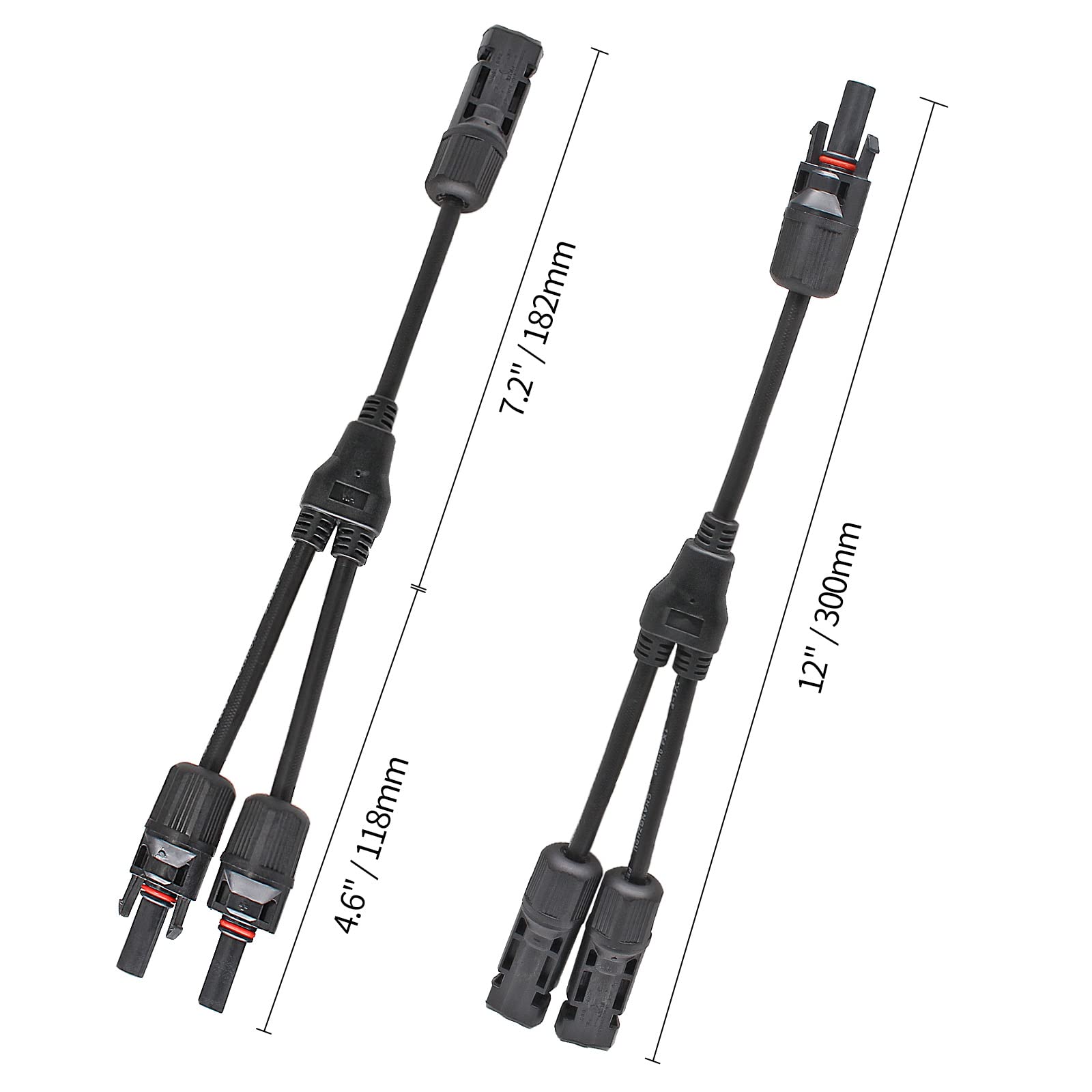 Conectores solares Y cable adaptador paralelo de rama en Y, conectores de rama Mc4 2 a 1, adaptador de enchufe fotovoltaico para panel solar MFF + MMF
