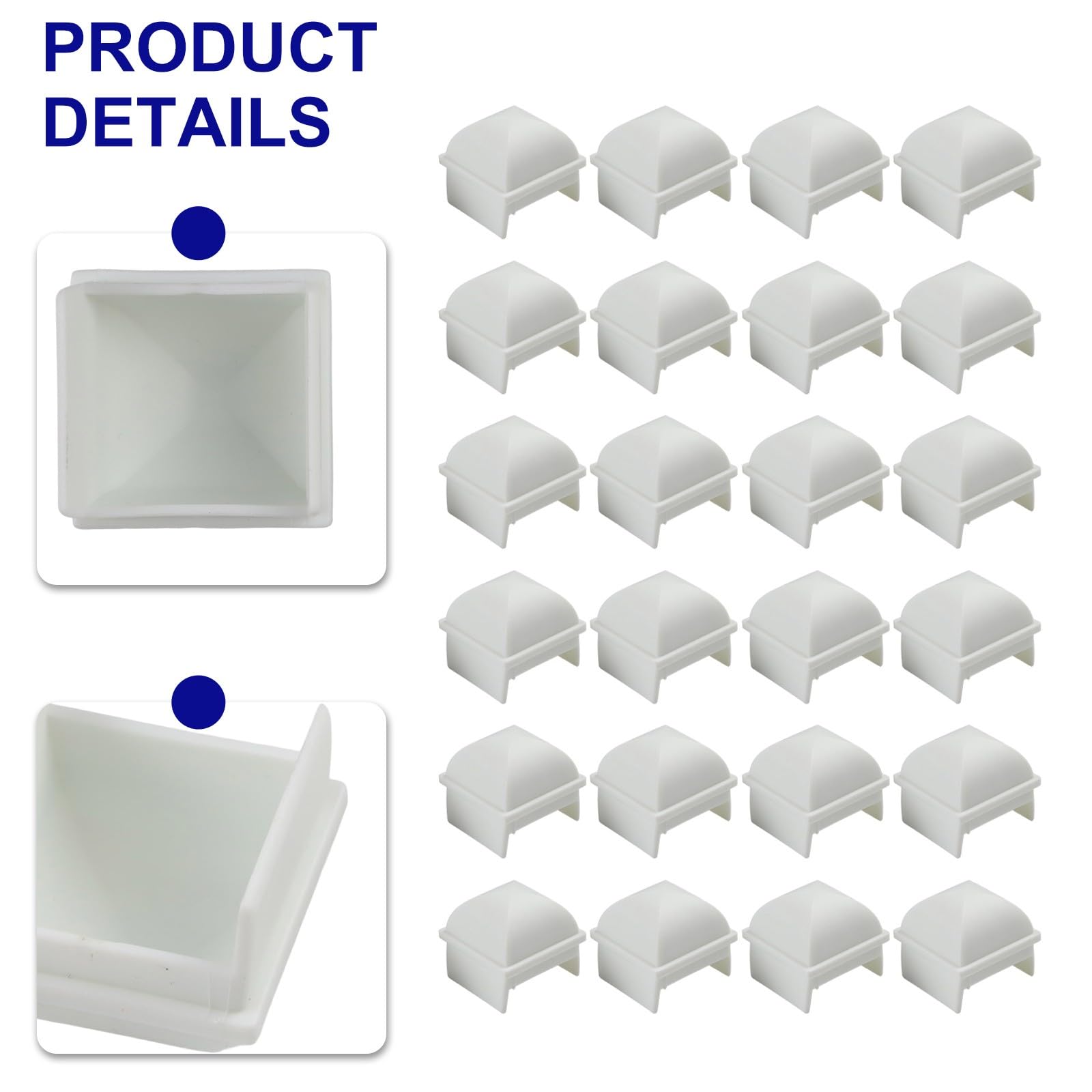 Pali bianchi per recinzione per piscina da 3,8 cm quadrati cavi in polipropilene compatibili con JW Esther Will, confezione da 6 12 24 36 48