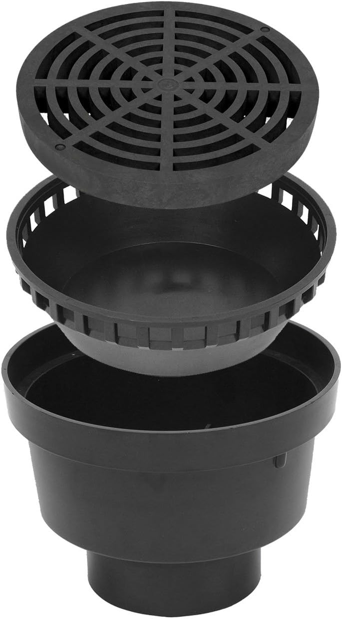 StormDrain FSD-120-KIT 12-in. Black Catch Basin Drain Bottom Outlet Kit + Free Debris Trap