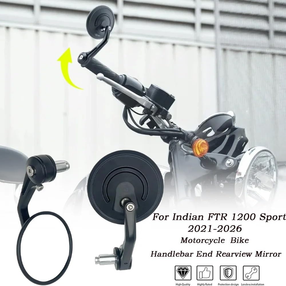 Moto Lusterko końcówkowe kierownicy Motocyklowa k Pasuje Do FTR 1200 7/8 "motocykl Motor CNC Koniec Kierownicy Lusterko Wsteczne Sport