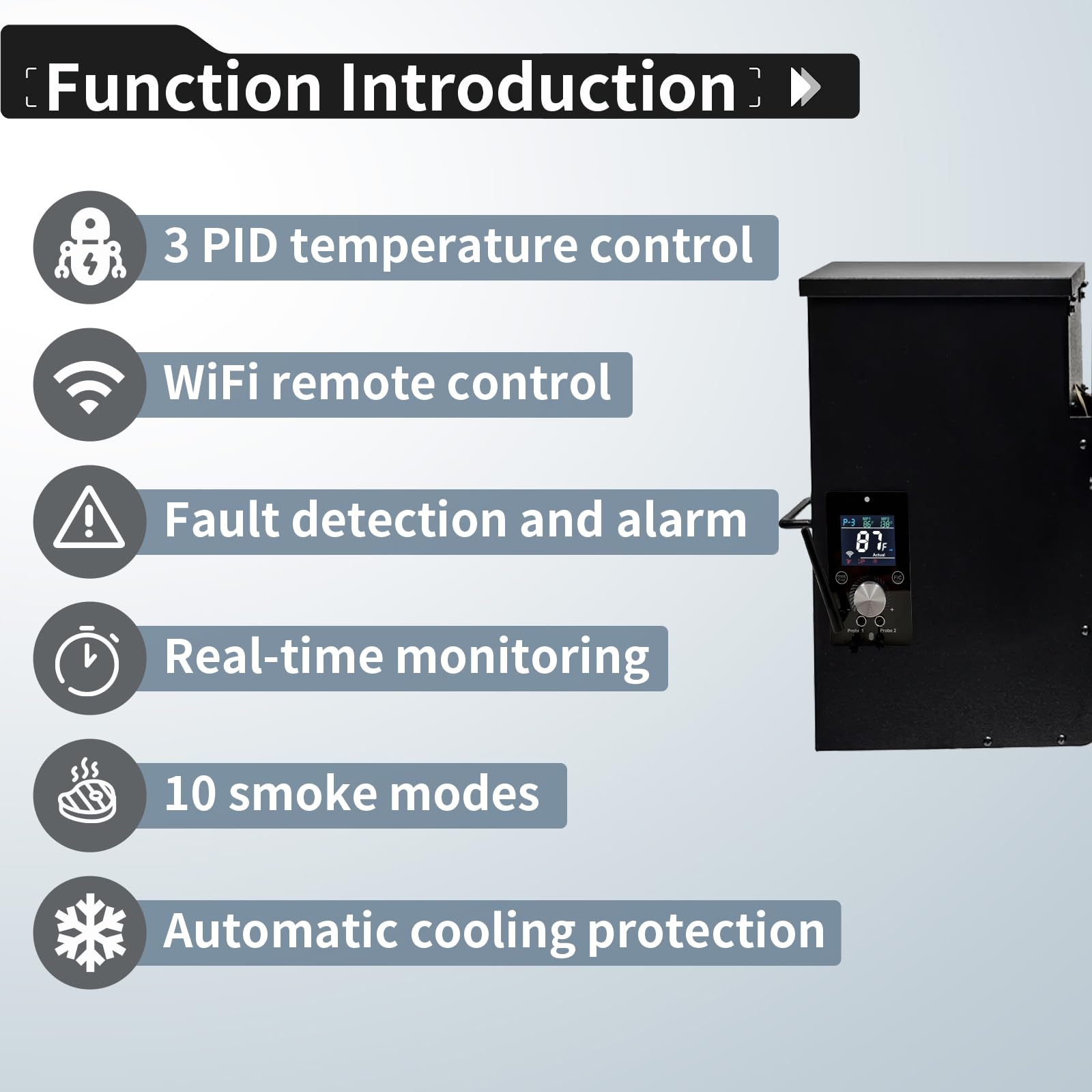 Smart WiFi Uniwersalna płyta sterowania temperaturą PID z aplikacją Smart Control dla Pit Boss, Traeger, Z Grills & Smokers - ulepszony cyfrowy zamiennik kontrolera grilla z 1 Hot Rod