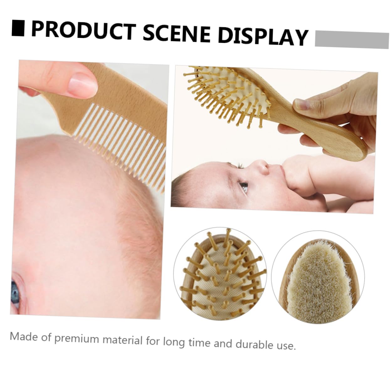 9 pezzi set di spazzole in lana culla for bambina culla for bambini pettine for capelli in legno spazzola for capelli con setole morbide for bambini pettine for culla setole in legno spazzola for bamb