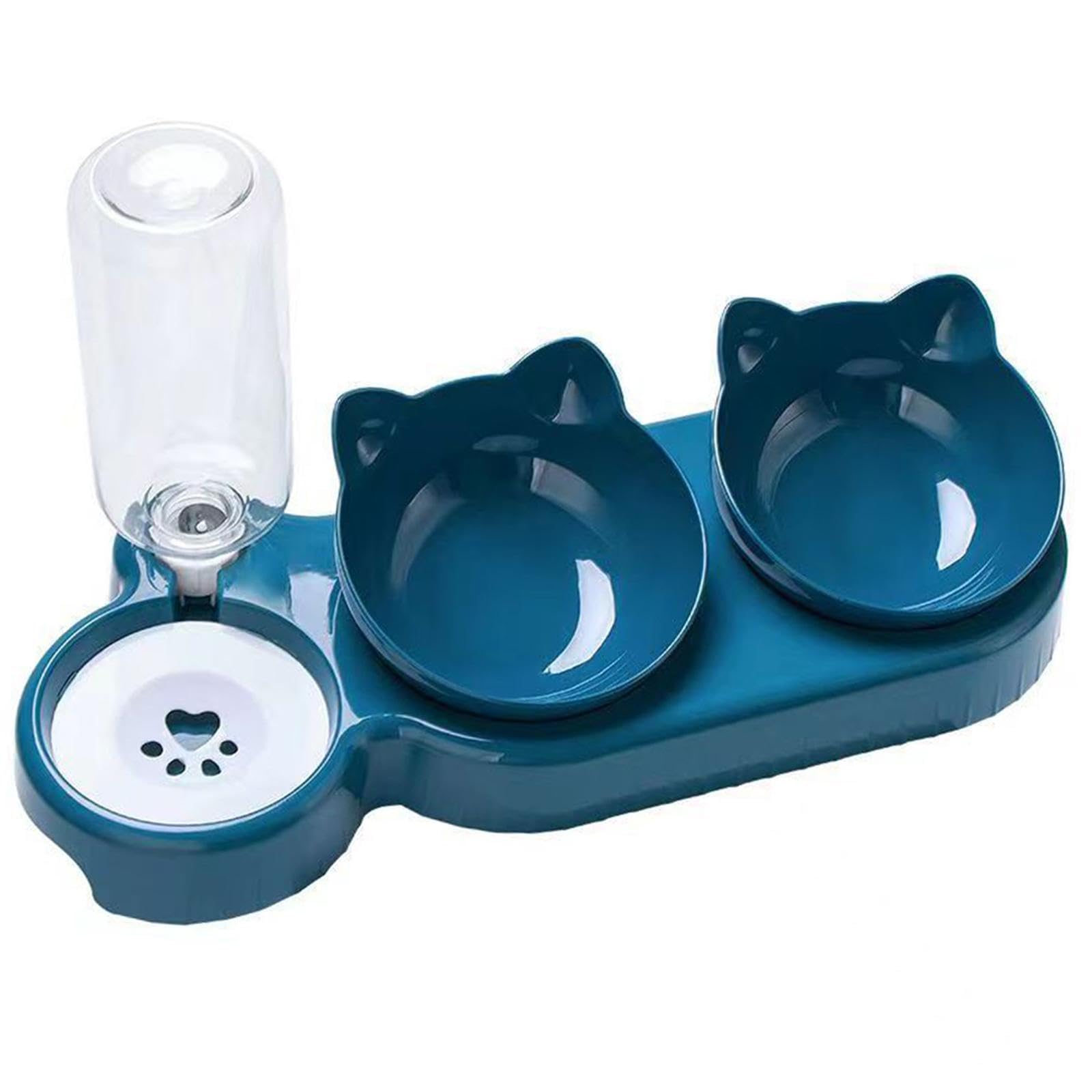 Generico 3-in-1 Katzennapf Set Mit Trinkflasche - Erhöhte Futterschalen Für Gesundes Fressen