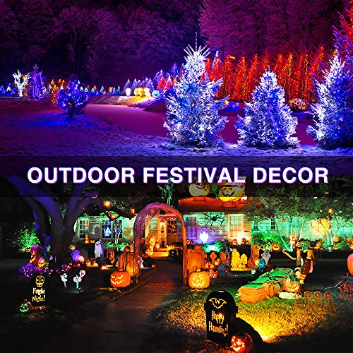 Ustellar 2 Pack 30W RGB LED Color Changing Flood Lights Indoor Outdoor Colored Floodlight Remote IP66 Waterproof Color Lights Outside Dimmable Wall Wash Light Halloween Party Landscape Stage Lighting