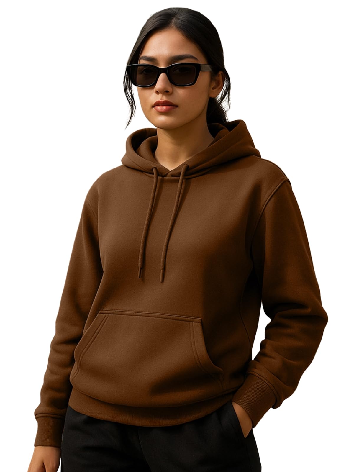 JUNEBERRY® Cotton Spun Casual Solid Full Sleeves Women Stylish Hooded Neck Regular Fit Hoodie for Winter-image-20