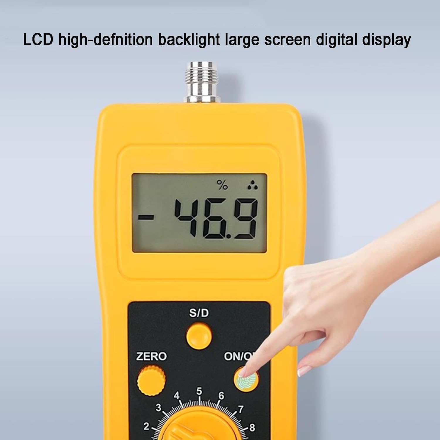 Miernik wilgotności proszku węglowego i ziemi, miernik wilgotności gleby, wyświetlacz HD-LCD z podświetleniem, długość sondy 450 mm, wysoka dokładność i czułość, do Carbonsta