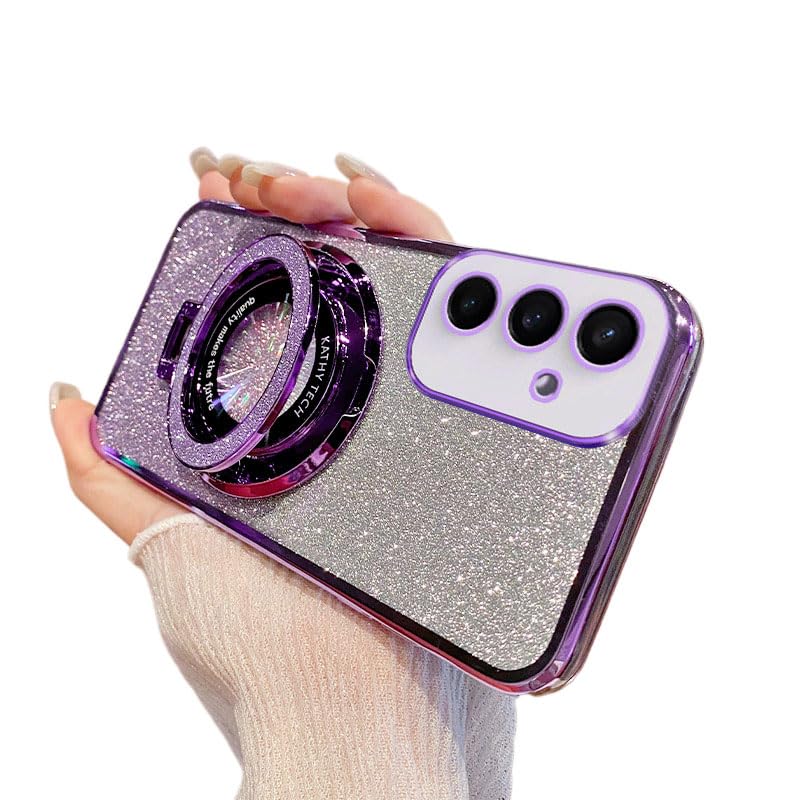 Coque Samsung S24 Plus silicone TPU antichoc souple avec bague support pailletée
