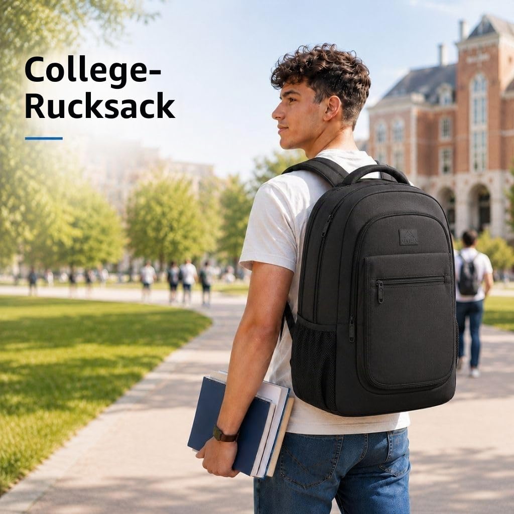 MATEIN Rucksack Herren, Groß Erweiterbarer Laptop Rucksack 15,6 Zoll mit USB Ladeanschluss, Business Reise Backpack Damen, Wasserdicht Anti Diebstahl Rucksäcke Arbeit Schulrucksack Tasche, Schwarz