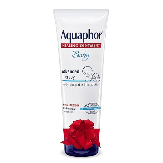 Aquaphor Baby Healing Ointment Advanced Therapy Skin Protectant, Dry Skin and Diaper Rash Ointment, Holiday Baby Gifts, 7 Oz Tube
