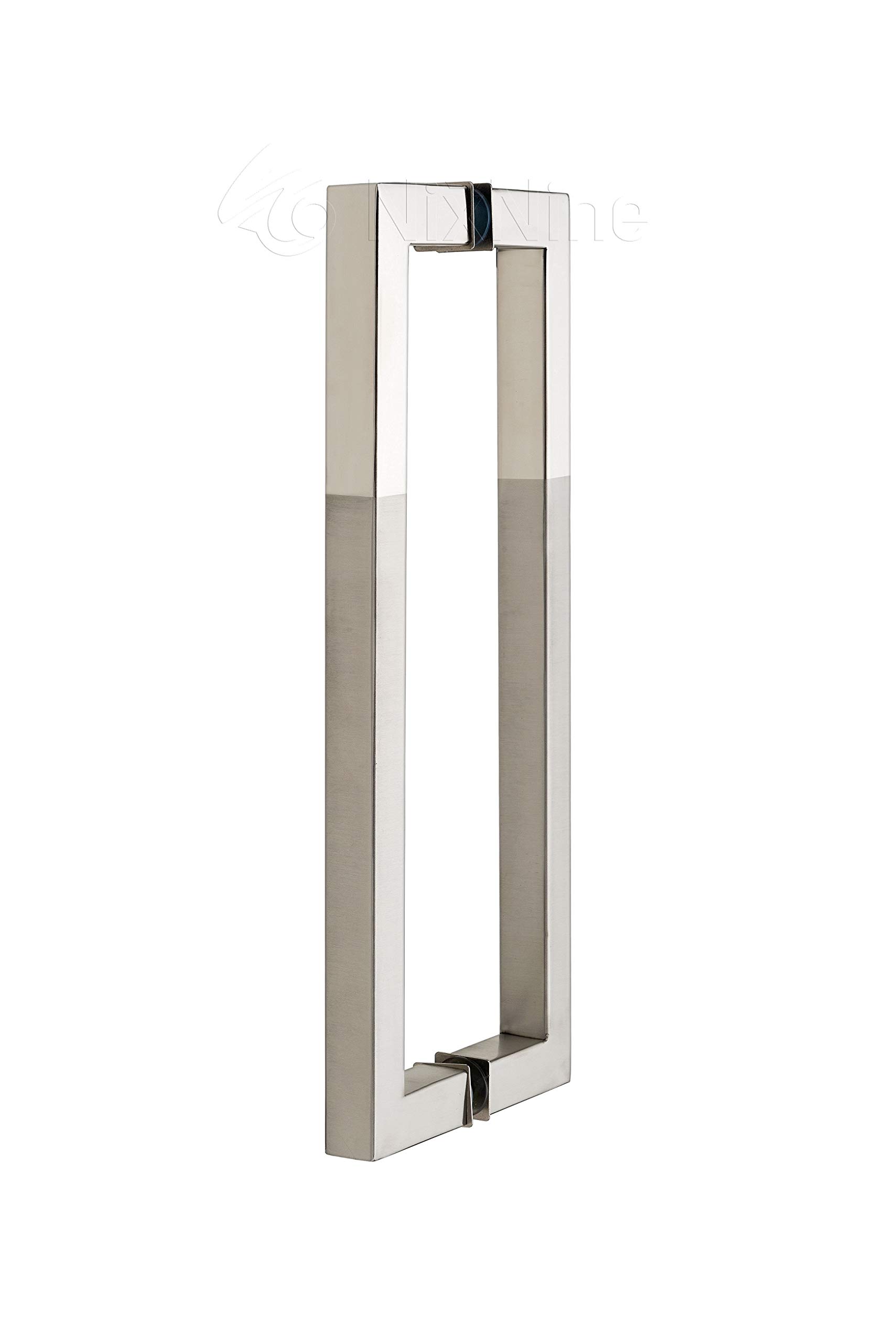 Nixnine Stainless Steel D Type Glass Door Handle, Pipe Pull Handle for Glass Door Handle (Square - Silver), Pack of 1set (10 inch) (B0871XW9P2) Amazon Price History, Amazon Price Tracker